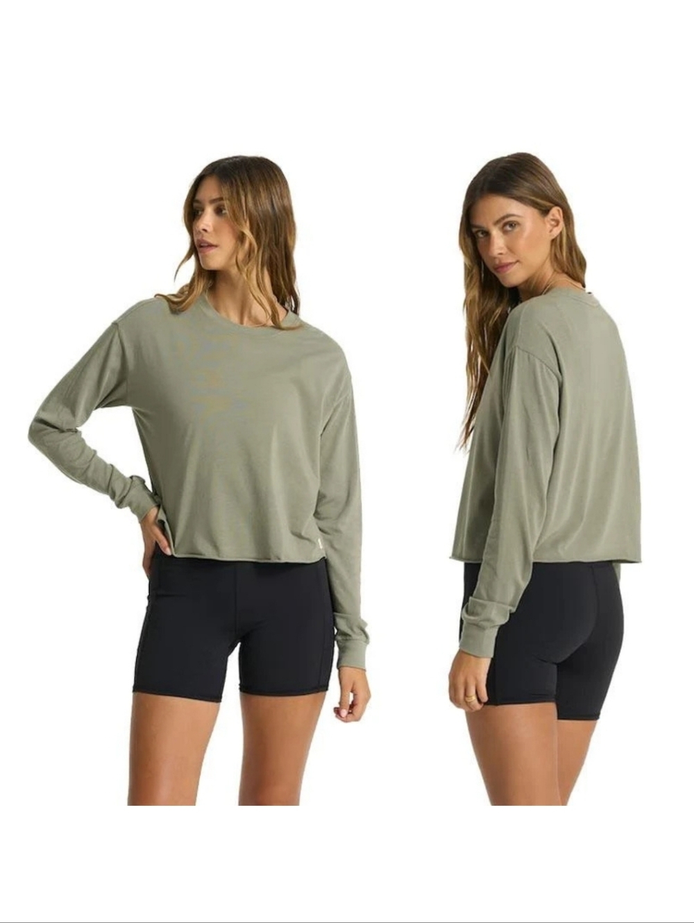 Vuori Laurel Gray Green Long Sleeve Coast Tee Shirt Women's Size Small - Picture 6 of 6
